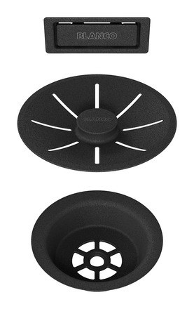 Ablaufsatz mit C‑Overflow für Einzelspüle, Black Edition