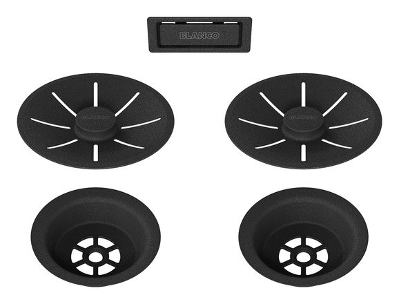Odtoková sada s přepadem C-overflow pro dvoudřez, Black Edition