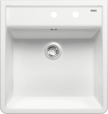 Küchenkeramische Einzelsink Blanco Panor 60 mit zwei Öffnungen