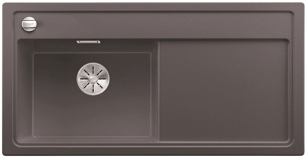 Küchen‑Spüle Blanco Zenar XL 6 S grauer Stein, links, mit Exzenter