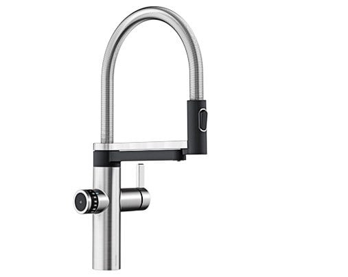Kuchyňská baterie Blanco Evol-S Pro PVD Steel, vč. filtrační sady