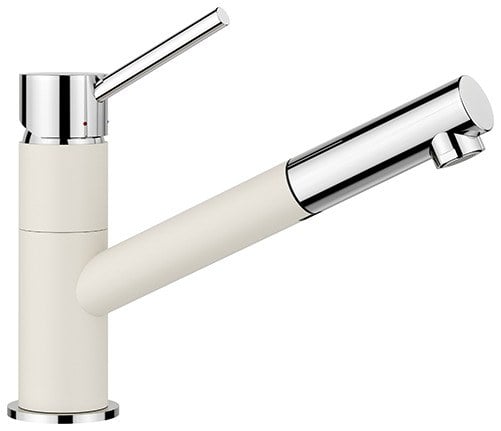 Dřezová baterie Blanco KANO-S HD silgranit Bílá soft/Chrom