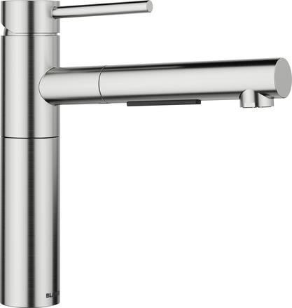 Kuchyňská baterie se sprchou Blanco ALTA II-S PVD steel, výsuvná sprcha s přepínáním