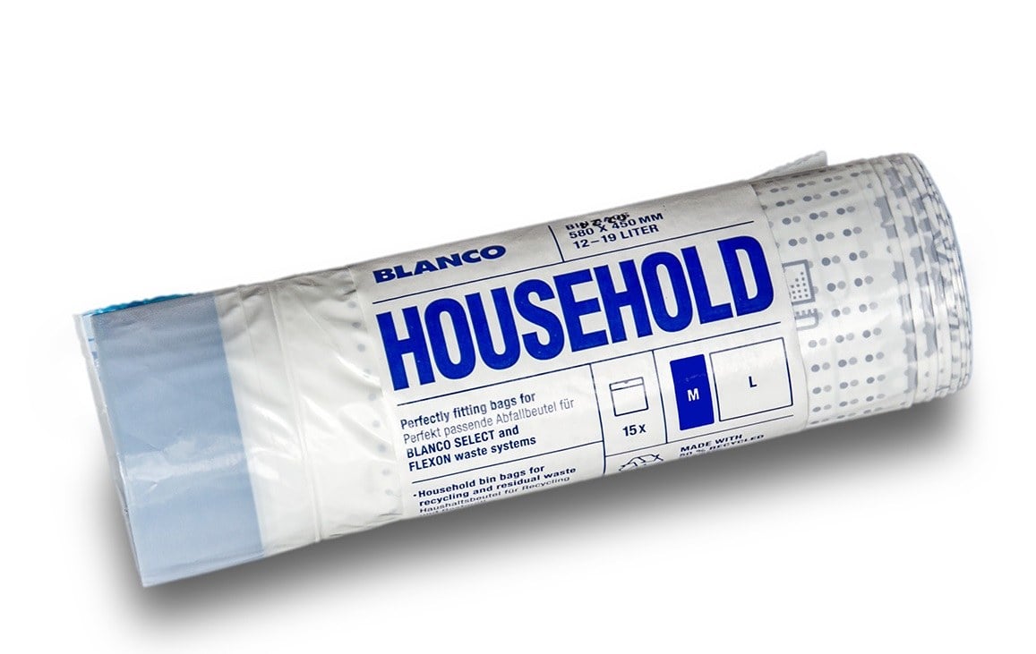 Zatahovací odpadkové pytle Blanco Household M, pro nádoby 12-19 l, 15 ks