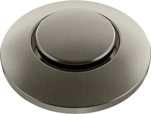 Tlačítko pneuspínače k drtičům odpadu Blanco, provedení Satin Platinum.