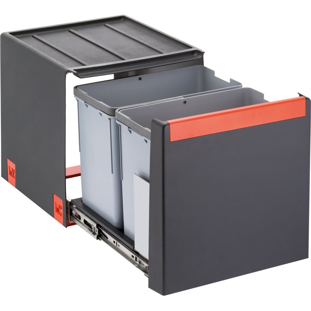 Cube 40 ruční výsuv, 2koše, 14 L