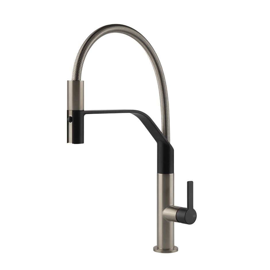 Kuchyňská baterie Gessi 60005-599 46,9 cm z kolekce Mesh Matt Black/ Finox