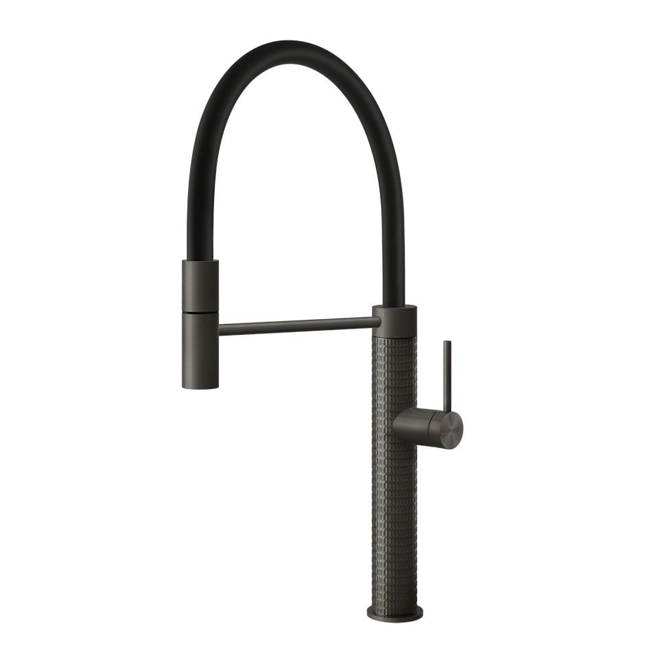 Kuchyňská baterie Gessi 60012-707 47,8 cm z kolekce Meccanica 316 Black Metal Brushed PVD