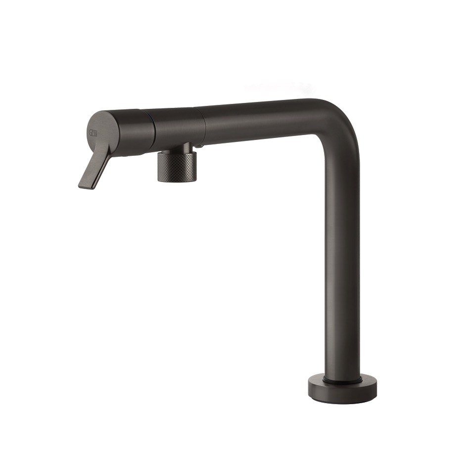 Kuchyňská baterie Gessi s otočnou výpustí 60071-707 29,4 cm z kolekce Su&Giù Black Metal Brushed PVD