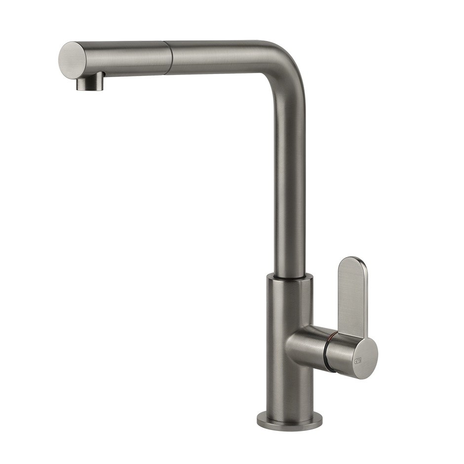 Kuchyňská baterie Gessi s otočnou výpustí 60537-239 26,1 cm z kolekce Acciaio Steel Brushed