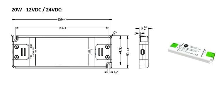 Trafo 20W/24VDC
