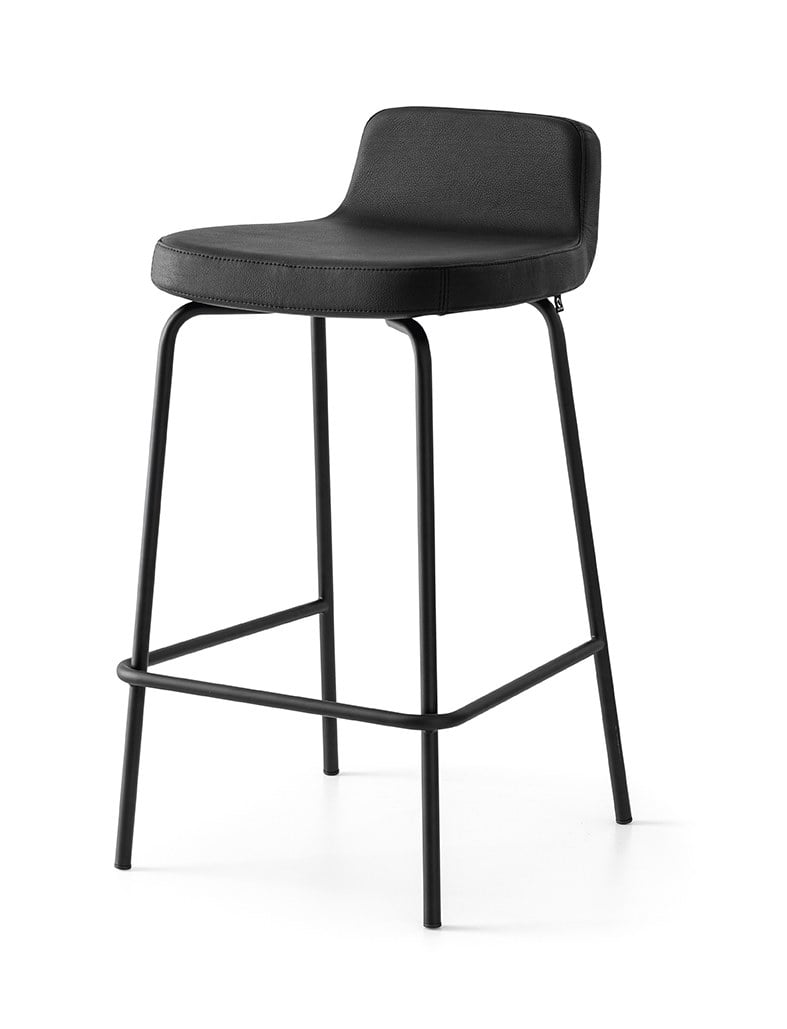 Židle barová RILEY Metal Black, sedák EKOS black G8N
