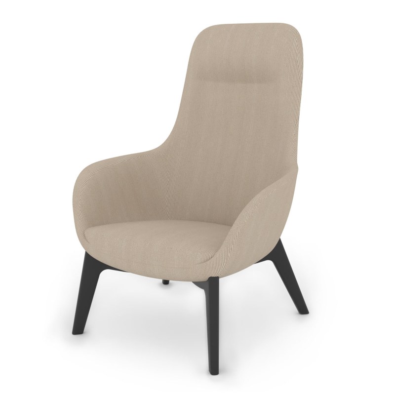 Čalouněné křeslo Sykora® s černou dřevěnou podnoží PRE_ST_SAB_D_B