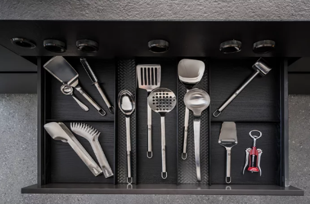 Set organizérů vnitřní zásuvky 900 mm z jasanového dřeva