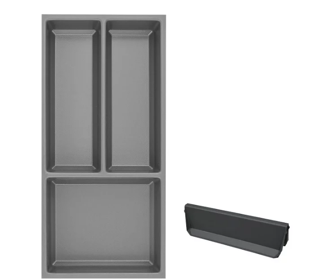 Příborník Agoform Sky + 1 dělítko, šířka korpusu 300 mm, plast břidlicově šedá