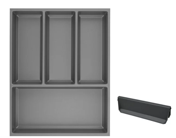Příborník Agoform Sky + 1 dělítko, šířka korpusu 450 mm, hlubší 550 plast břidlicově šedá