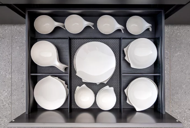 Set organizérů vnitřní vysoké zásuvky 900 mm z jasanového dřeva