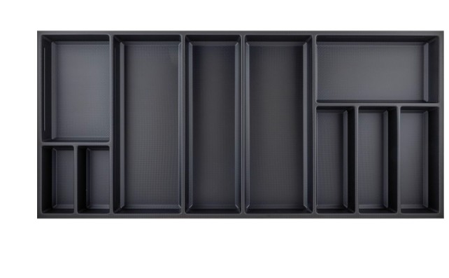 Příborník Sky Kristall softTouch + 3 dělítka, šířka korpusu 1200 mm, hlubší 550 černá
