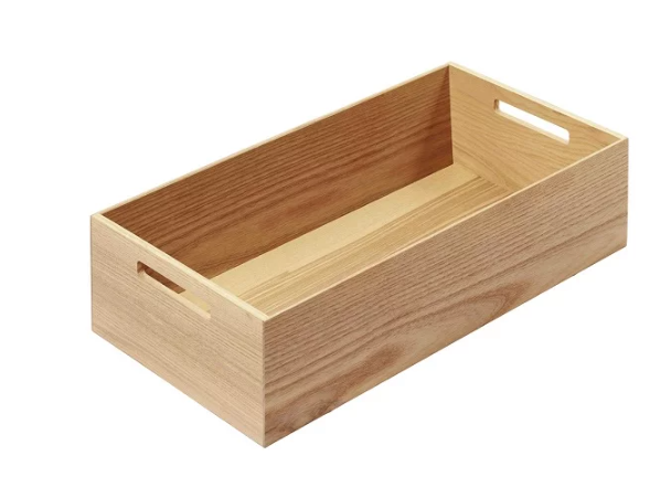 Dřevěný box s úchopy, LiniQ, dub světlý 234x472x120 světlý dub