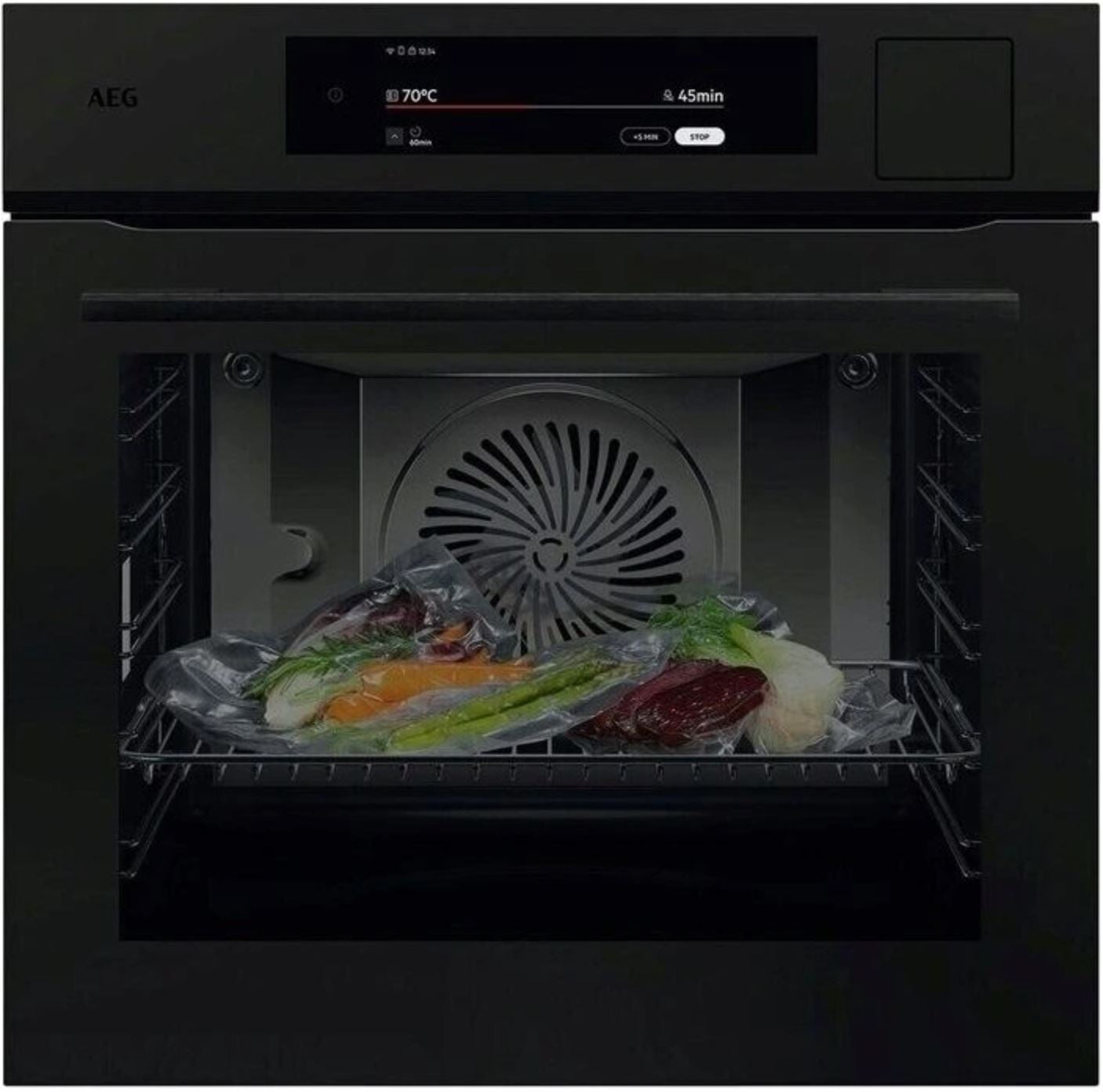 AEG NBP9S831AT – Vestavná parní trouba SteamPro 9000, sous‑vide, černá matná – výprodej, studio Praha 9